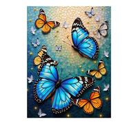 TZTTZT Diamond Art Kits for Adults - Butterflies Mosaic Art Wings Bright Diamond Painting Kits for Adults Beginner, Frameless Diamond Painting Craft for Home Wall Decor