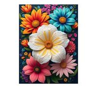 TZTTZT Diamond Art Kits for Adults - Colorful Floral Art Composition Diamond Painting Kits for Adults Beginner, Frameless Diamond Painting Craft for Home Wall Decor