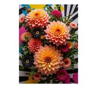 TZTTZT Diamond Art Kits for Adults - Colorful Floral Pattern Composition Diamond Painting Kits for Adults Beginner, Frameless Diamond Painting Craft for Home Wall Decor