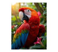 TZTTZT Diamond Art Kits for Adults - Colorful Parrot in Lush Foliage Diamond Painting Kits for Adults Beginner, Frameless Diamond Painting Craft for Home Wall Decor