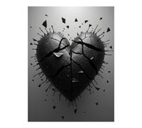 TZTTZT Diamond Art Kits for Adults - Dark Shattered Heart Fragments Burst Diamond Painting Kits for Adults Beginner, Frameless Diamond Painting Craft for Home Wall Decor