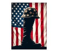 TZTTZT Diamond Art Kits for Adults - Flag Helmet Boot America Vintage Diamond Painting Kits for Adults Beginner, 12x16 in Frameless Diamond Painting Kit for Home Wall Decor