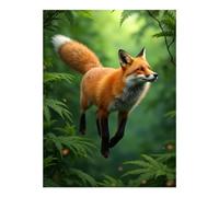 TZTTZT Diamond Art Kits for Adults - Fox in Lush Green Forest Diamond Painting Kits for Adults Beginner, Frameless Diamond Painting Craft for Home Wall Decor