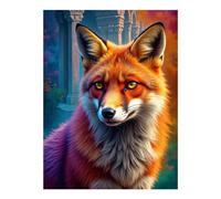 TZTTZT Diamond Art Kits for Adults - Fox Vibrant Lush Ancient Arches Diamond Painting Kits for Adults Beginner, 12x16 in Frameless Diamond Painting Kit for Home Wall Decor