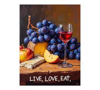 TZTTZT Diamond Art Kits for Adults - Fruit Cheese Wine Composition Diamond Painting Kits for Adults Beginner, 12x16 in Frameless Diamond Painting Kit for Home Wall Decor