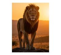 TZTTZT Diamond Art Kits for Adults - Lion Standing Sunset Serengeti Diamond Painting Kits for Adults Beginner, Frameless Diamond Painting Craft for Home Wall Decor