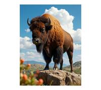 TZTTZT Diamond Art Kits for Adults - Mighty Bison On Rocky Vista Diamond Painting Kits for Adults Beginner, Frameless Diamond Painting Craft for Home Wall Decor