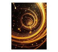 TZTTZT Diamond Art Kits for Adults - Music Notes Golden Swirl Spiral Diamond Painting Kits for Adults Beginner, 12x16 in Frameless Diamond Painting Kit for Home Wall Decor