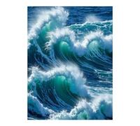 TZTTZT Diamond Art Kits for Adults - Ocean Waves Power Energy Surge Diamond Painting Kits for Adults Beginner, 12x16 in Frameless Diamond Painting Kit for Home Wall Decor