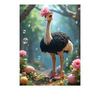 TZTTZT Diamond Art Kits for Adults - Ostrich Flowered Hat Pink Shoes Diamond Painting Kits for Adults Beginner, 12x16 in Frameless Diamond Painting Kit for Home Wall Decor