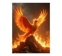 TZTTZT Diamond Art Kits for Adults - Phoenix Rising Above Flames Diamond Painting Kits for Adults Beginner, 12x16 in Frameless Diamond Painting Kit for Home Wall Decor