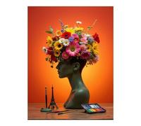 TZTTZT Diamond Art Kits for Adults - Profile Bust Flower Bloom Creativity Diamond Painting Kits for Adults Beginner, Frameless Diamond Painting Craft for Home Wall Decor