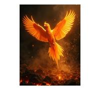 TZTTZT Diamond Art Kits for Adults - Rising Phoenix Over Fiery Landscape Diamond Painting Kits for Adults Beginner, 12x16 in Frameless Diamond Painting Kit for Home Wall Decor