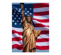 TZTTZT Diamond Art Kits for Adults - Statue Freedom American Flag Patriotic Diamond Painting Kits for Adults Beginner, 12x16 in Frameless Diamond Painting Kit for Home Wall Decor