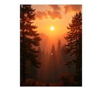 TZTTZT Diamond Art Kits for Adults - Sunset Over Pine Forest Diamond Painting Kits for Adults Beginner, Frameless Diamond Painting Craft for Home Wall Decor