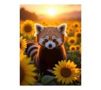 TZTTZT Diamond Art Kits for Adults - Sunset Sunflower Wilderness Wanderer Diamond Painting Kits for Adults Beginner, 12x16 in Frameless Diamond Painting Kit for Home Wall Decor