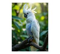 TZTTZT Diamond Art Kits for Adults - White Cockatoo in Lush Foliage Diamond Painting Kits for Adults Beginner, Frameless Diamond Painting Craft for Home Wall Decor