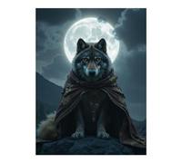 TZTTZT Diamond Art Kits for Adults - Wolf Cloaked Beneath Full Moon Diamond Painting Kits for Adults Beginner, Frameless Diamond Painting Craft for Home Wall Decor