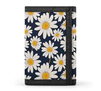 TZTTZT Elegant Daisy Navy Print Wallet for Men, 8 Credit Card Holder Slim Minimalist Front Pocket Small Mens Bifold Wallets