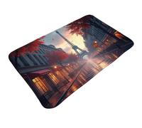TZTTZT Elegant Red Paris Street Print Bathroom Rugs 30x20 Inches, Absorbent Non Slip Bath Mat Rugs, Machine Washable Shower Rug Bath Mats for Bathroom