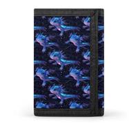 TZTTZT Fantasy Colorful Axolotl Print Wallet for Men, 8 Credit Card Holder Slim Minimalist Front Pocket Small Mens Bifold Wallets