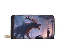TZTTZT Forest Beast Print Wallet Women, Leather Bifold Multi Card Wallet, Long Purse Women's Wallets