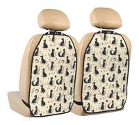 TZTTZT Foxes Moonlight Print Kick Mats Back Seat Protector 2 Pack, X-Large Kick Mats Protect from Dirt, Mud, Car Back Seat Cover Protector with 3 Organizers, Car Accessories