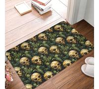 TZTTZT Funny Cactus Alien Skull Print Bathroom Rugs 16x24 Inches, Non-Slip Absorbent Bath Mat Rugs, Machine Washable Bath Mats Shower Rug for Bathroom