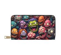 TZTTZT Funny Colorful Monsters Print Wallet Women, Leather Bifold Multi Card Wallet, Long Purse Women's Wallets