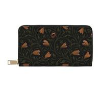 TZTTZT Goth Plant With Teeth Print Wallet Women, Leather Bifold Multi Card Wallet, Long Purse Women's Wallets