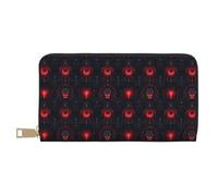 TZTTZT Goth Red Lion Print Wallet Women, Leather Bifold Multi Card Wallet, Long Purse Women's Wallets