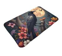 TZTTZT Gothic Black Raven-A Print Bathroom Rugs 30x20 Inches, Absorbent Non Slip Bath Mat Rugs, Machine Washable Shower Rug Bath Mats for Bathroom