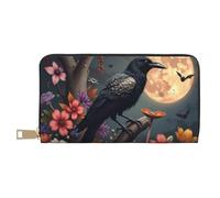 TZTTZT Gothic Black Raven-A Print Wallet Women, Leather Bifold Multi Card Wallet, Long Purse Women's Wallets