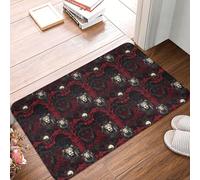 TZTTZT Gothic Crow Lion Print Bathroom Rugs 16x24 Inches, Non-Slip Absorbent Bath Mat Rugs, Machine Washable Bath Mats Shower Rug for Bathroom
