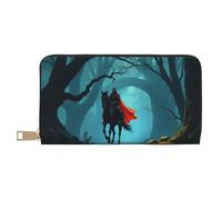 TZTTZT Gothic Red Rider Print Wallet Women, Leather Bifold Multi Card Wallet, Long Purse Women's Wallets