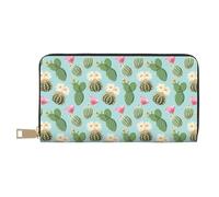 TZTTZT green Cactus Succulents Wallet Women, Leather Bifold Multi Card Wallet, Women's Wallets Long Purse