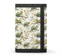 TZTTZT Green Chameleon A Print Wallet for Men, 8 Credit Card Holder Slim Minimalist Front Pocket Small Mens Bifold Wallets