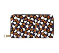 TZTTZT halloween ghosts pumpkins Wallet Women, Leather Bifold Multi Card Wallet, Women's Wallets Long Purse