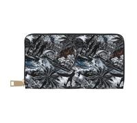 TZTTZT Hawaiian Street Style Print Wallet Women, Leather Bifold Multi Card Wallet, Long Purse Women's Wallets