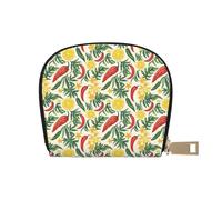 TZTTZT Hawaiian Tropical Chili Lemon Print Credit Card Holder for Women, Card Case Wallet, Leather Credit Cards Holder Wallet