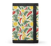 TZTTZT Hawaiian Tropical Chili Lemon Print Wallet for Men, 8 Credit Card Holder Slim Minimalist Front Pocket Small Mens Bifold Wallets