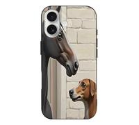 TZTTZT Horse Dog Print No.16 Compatible with iPhone 17 Case Thin Slim, Cute Case Compatible with iPhone 17, Camera Control, Shockproof Protective, Resists Scratches Multicolor