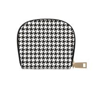 TZTTZT Houndstooth Black and White Print Credit Card Holder for Women, Card Case Wallet, Leather Credit Cards Holder Wallet