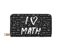TZTTZT I love Math Wallet Women, Leather Bifold Multi Card Wallet, Women's Wallets Long Purse