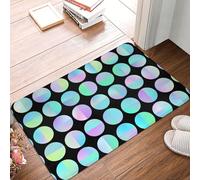 TZTTZT Iridescent Polka Dot Print Bathroom Rugs 16x24 Inches, Non-Slip Absorbent Bath Mat Rugs, Machine Washable Bath Mats Shower Rug for Bathroom
