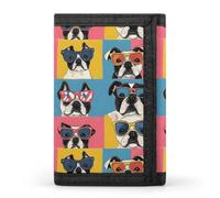 TZTTZT Kawaii French Bulldog Print Wallet for Men, 8 Credit Card Holder Slim Minimalist Front Pocket Small Mens Bifold Wallets