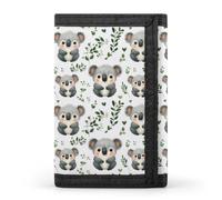 TZTTZT Kawaii Koala Print Wallet for Men, 8 Credit Card Holder Slim Minimalist Front Pocket Small Mens Bifold Wallets