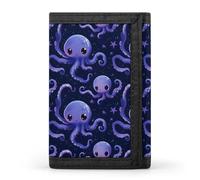 TZTTZT Kawaii Purple Octopus Print Wallet for Men, Small Men's Bifold Wallet, 8 Credit Card Holder Slim Minimalist Front Pocket