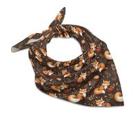 TZTTZT Laughing Fox Print Bandanas for Women Men, Silk Bandana Headband Handkerchiefs Face Mask Head Scarf Hair Bandana, Multicolor, 18"x18"