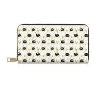 TZTTZT Leather Thin Slim Wallets for Women Men - Fashion Cute Black Spider Print Card Wallet Holder with Zipper